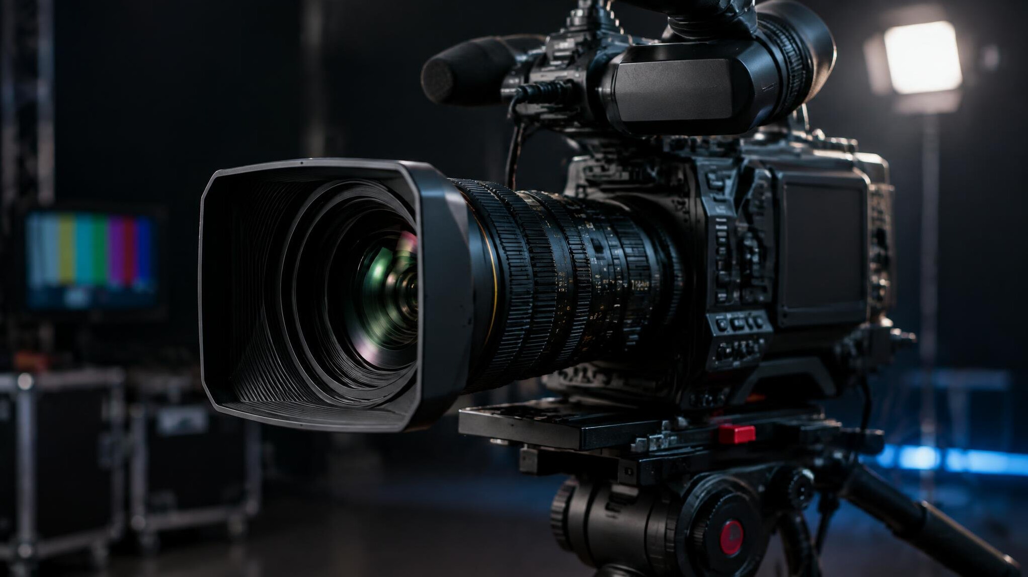 Professional film camera on a set